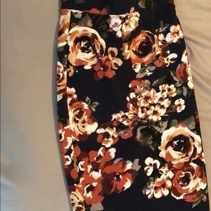 Navy blue floral skirt